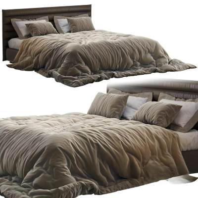 现代布艺双人床-61